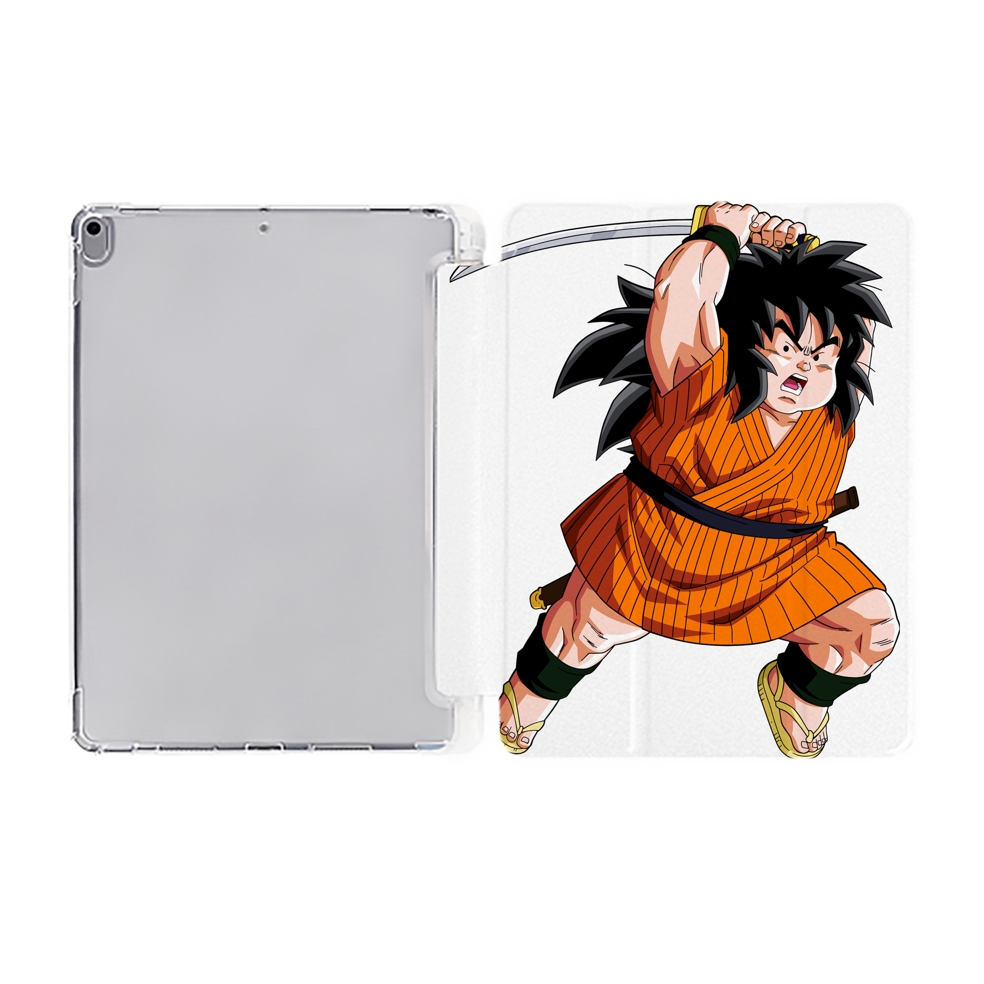 （画像用） ドラゴンボール やじろべえ DRAGON BALL Yajirobe IPad ケース ペン収納付き 三つ折りスタンド PUレザー×シリコン 対応機種9.5/10.5/10.9インチ
